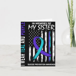 In Memory Of My Sister Suicide Awareness Preventio Card