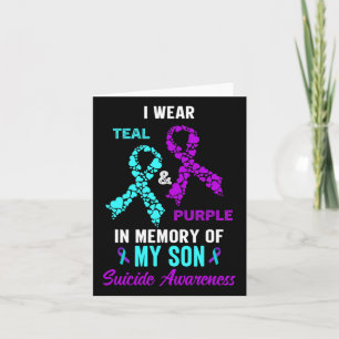 In Memory Of My Son Mum Dad Suicide Prevention Awa Card