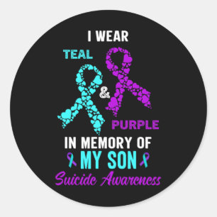 In Memory Of My Son Mum Dad Suicide Prevention Awa Classic Round Sticker