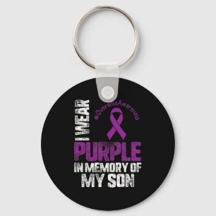 In Memory Of My Son Overdose Awareness Month Ribbo Key Ring