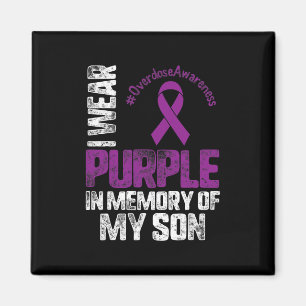 In Memory Of My Son Overdose Awareness Month Ribbo Magnet