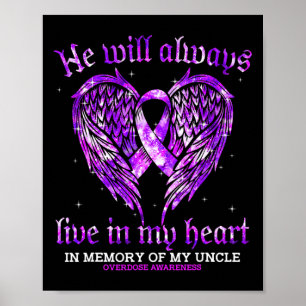 In Memory Of My Uncle Overdose Awareness Angel Win Poster