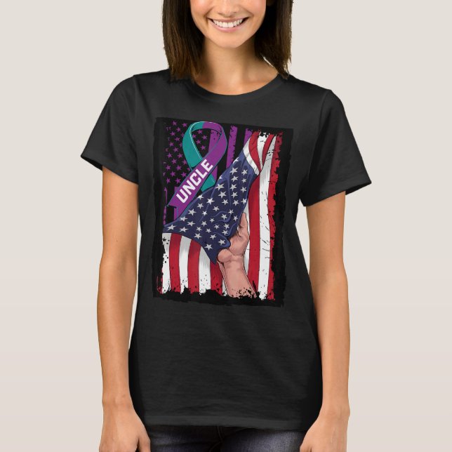 In Memory of my Uncle Suicide Awareness American F T-Shirt (Front)