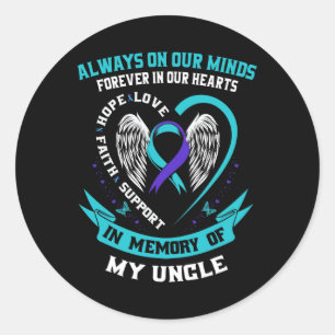In Memory Of My Uncle Suicide Awareness Prevention Classic Round Sticker