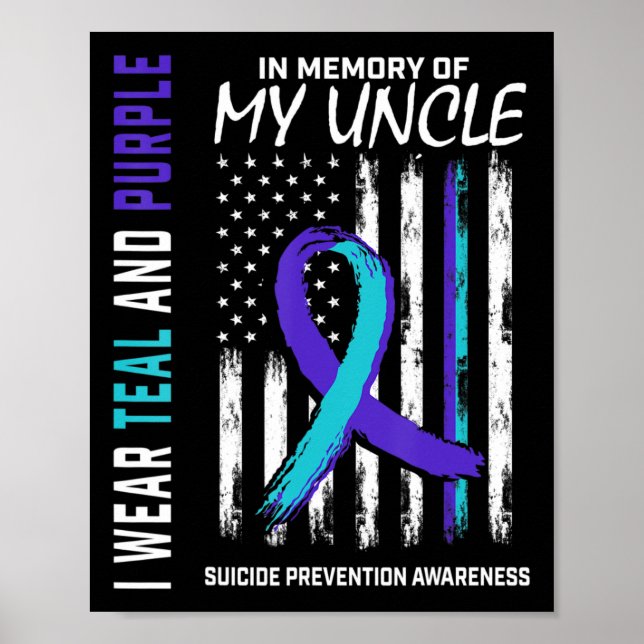 In Memory Of My Uncle Suicide Awareness Prevention Poster (Front)