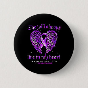 In Memory Of My Wife Overdose Awareness Angel Wing 6 Cm Round Badge