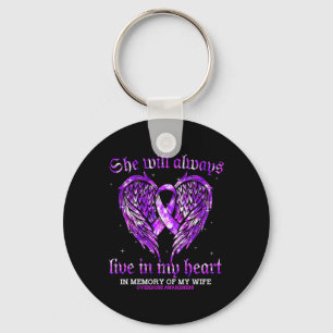 In Memory Of My Wife Overdose Awareness Angel Wing Key Ring
