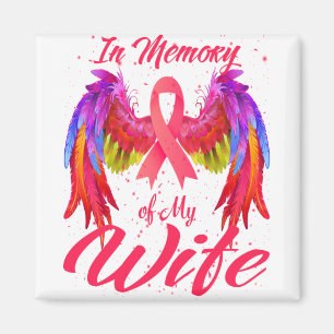 In Memory Of My Wife Wings Breast Cancer Awareness Magnet