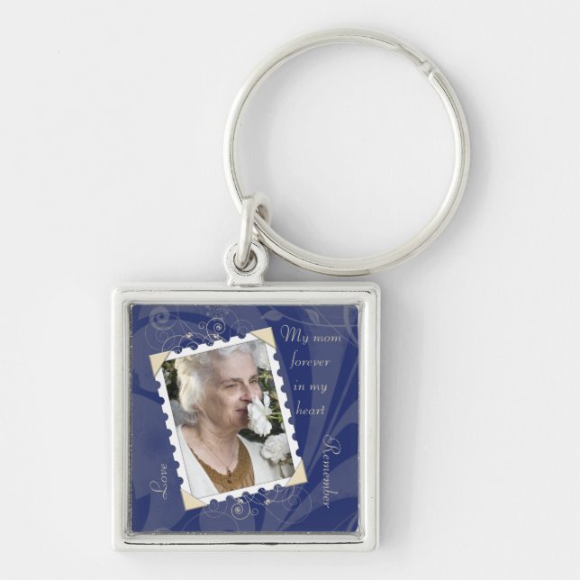 In Memory of Navy Photo Template Keychain (Front)