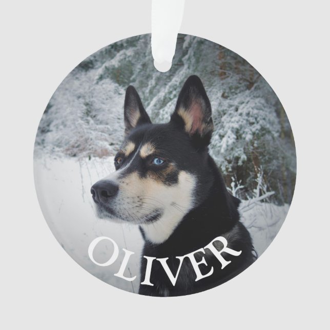 In Memory of Pet Dog Memorial Christmas Keepsake Ornament (Front)