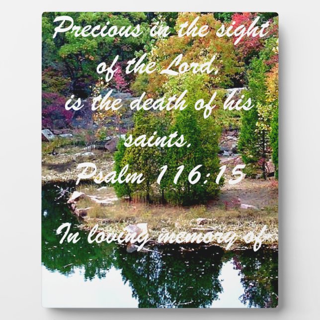 In Memory of Psalm 116:15 Plaque (Front)