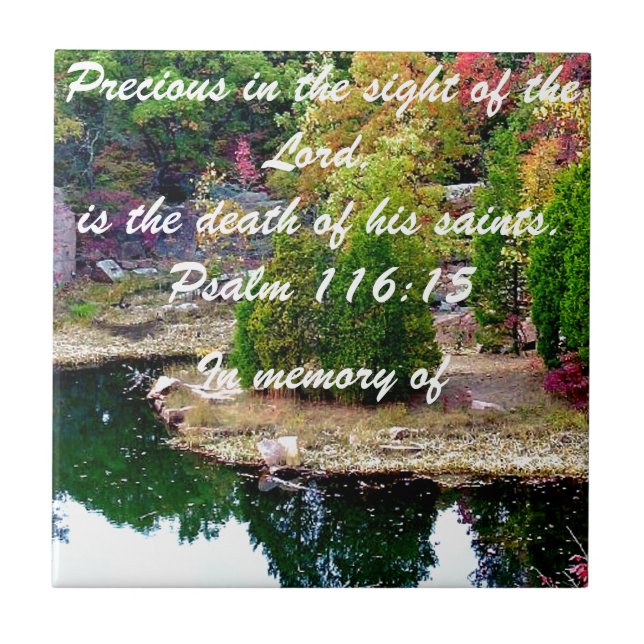 In Memory of Psalm 116:15 Tile (Front)