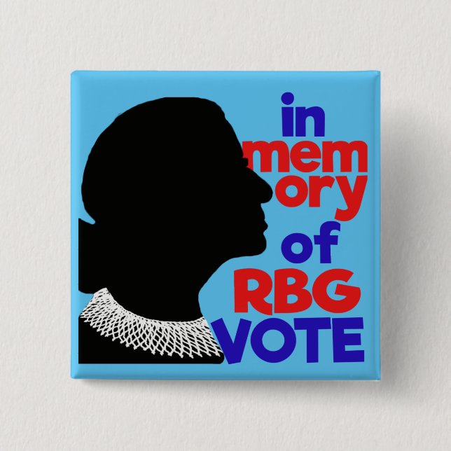 In Memory of RBG VOTE Patriotic Button Pin (Front)