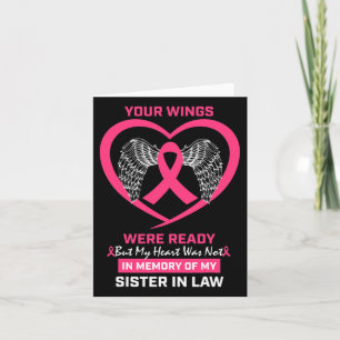 In Memory Of Sister In Law Breast Cancer Awareness Card