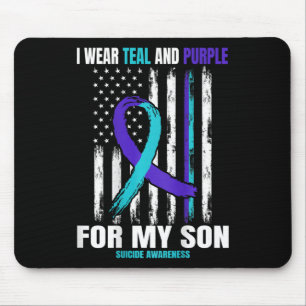 In Memory Of Son Suicide Awareness Flag Back Print Mouse Pad