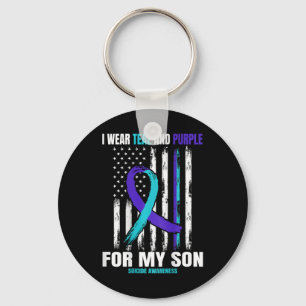 In Memory Of Son Suicide Awareness Flag Ck Print G Key Ring