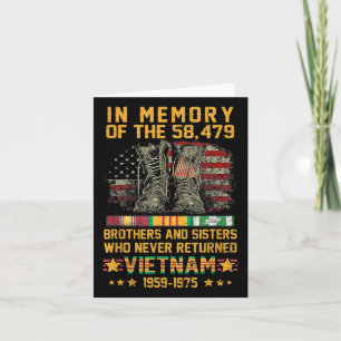 In Memory Of The 58479 Brothers And Sisters Vietna Card