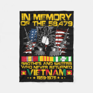 In Memory Of The 58479 Brothers And Sisters Vietna Fleece Blanket