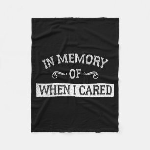 In memory of when I cared - Halloween costume Fleece Blanket