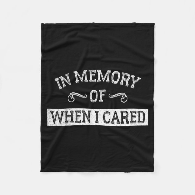 In memory of when I cared - Halloween costume Fleece Blanket (Front)