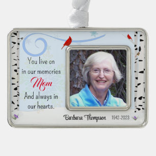 In Memory Of Winter Cardinal Framed Ornament