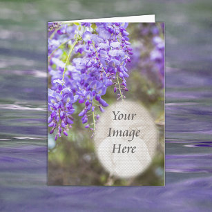 "In Memory Of" with Wisteria and Photo Placement Announcement