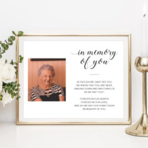 In Memory Of You Memorial Poem Photo Wedding Poster