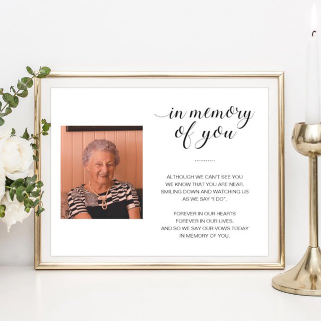 In Memory Of You Memorial Poem Photo Wedding Poster (Creator Uploaded)