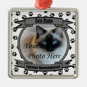 In Memory of Your Cat Forever Remembered - Pet Metal Ornament