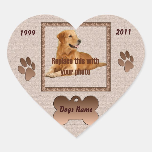 In Memory of Your Dog Heart Sticker (Front)