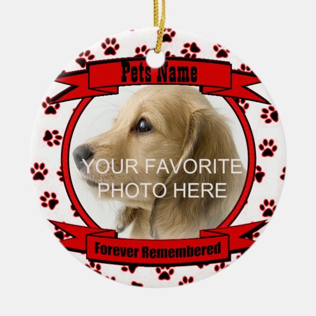 In Memory of Your Pet Forever Remembered Ornament (Front)