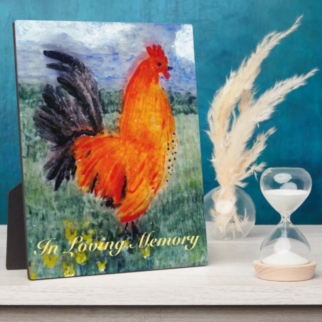 In Memory Rooster Chicken Bird Plaque (Side)
