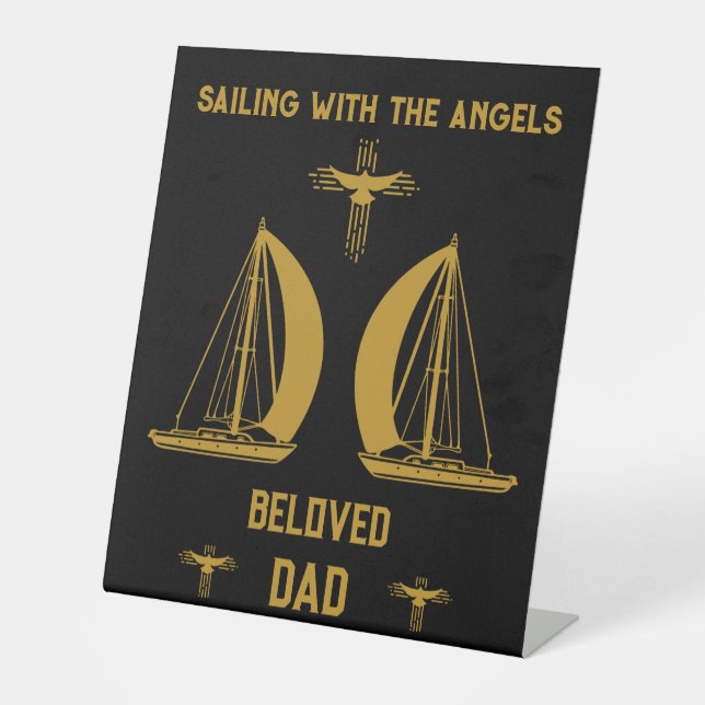 In Memory Sailer Boater Funeral Pedestal Sign (Front)