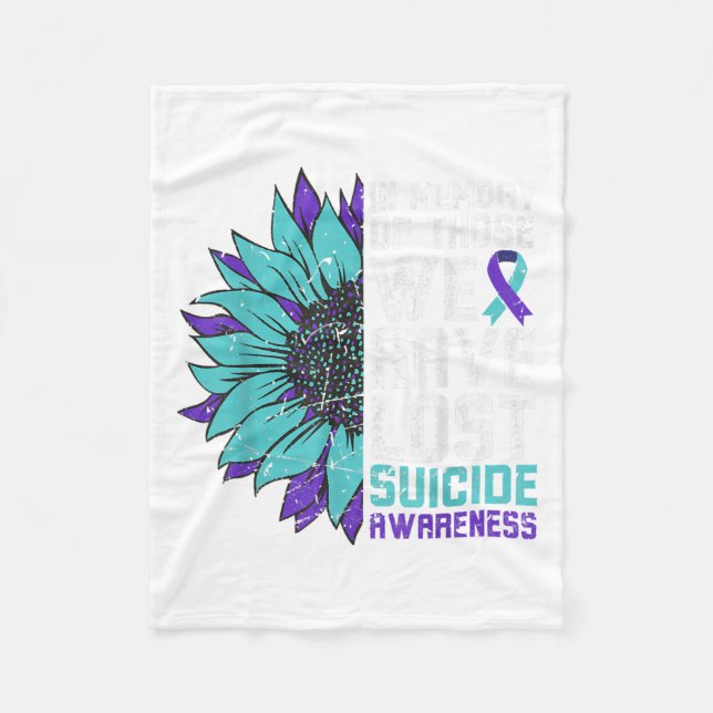 In Memory Suicide Awareness, Prevention Sunflower  Fleece Blanket (Front)