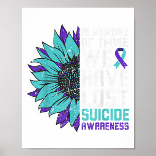 In Memory Suicide Awareness, Prevention Sunflower  Poster