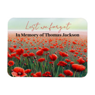 In Memory Veteran's Personalised Poppy Field Magnet