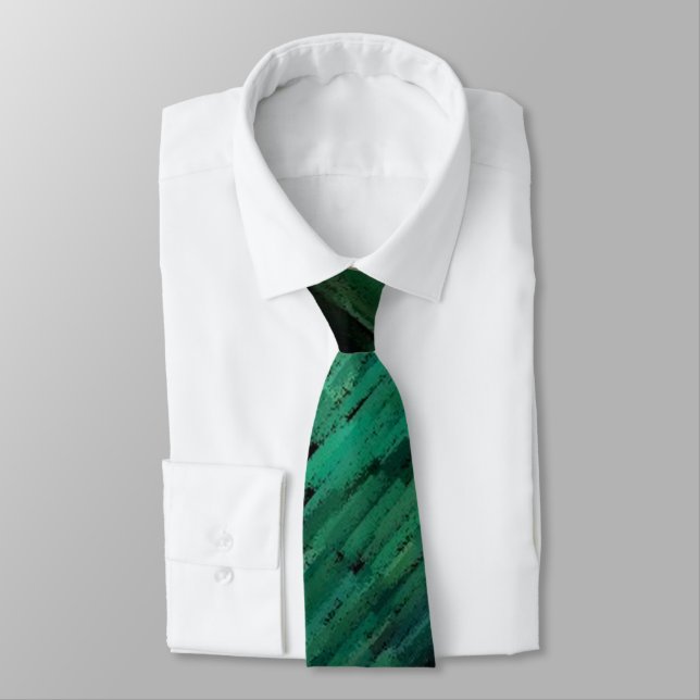 In Motion Abstract Paint Green Tie (Tied)