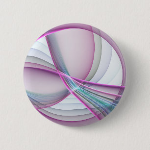 In Motion, Modern Abstract Colourful Fractal Art 6 Cm Round Badge