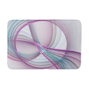 In Motion, Modern Abstract Colourful Fractal Art Bath Mat