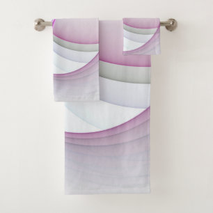 In Motion, Modern Abstract Colourful Fractal Art Bath Towel Set