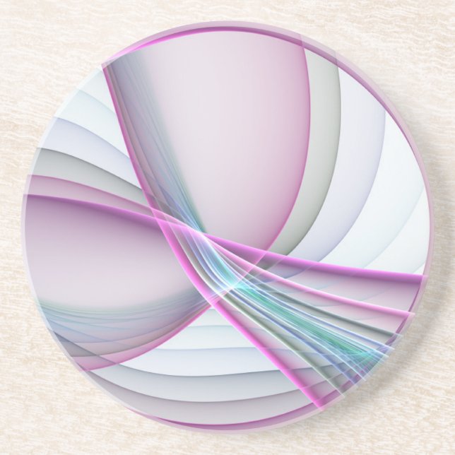 In Motion, Modern Abstract Colourful Fractal Art Coaster (Front)