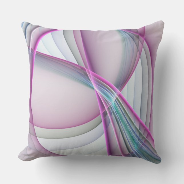 In Motion, Modern Abstract Colourful Fractal Art Cushion (Front)