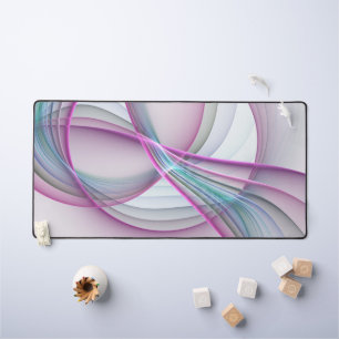 In Motion, Modern Abstract Colourful Fractal Art Desk Mat