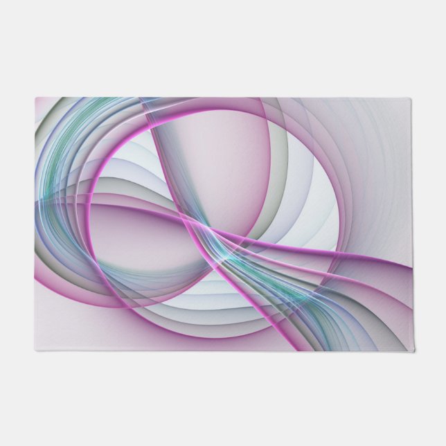 In Motion, Modern Abstract Colourful Fractal Art Doormat (Front)