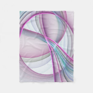 In Motion, Modern Abstract Colourful Fractal Art Fleece Blanket