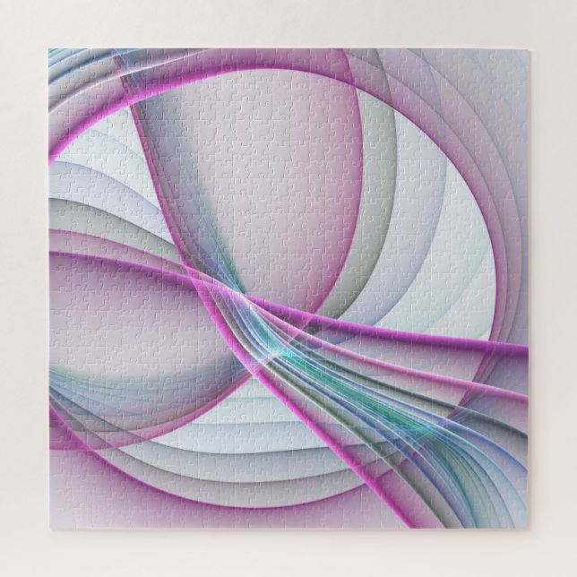 In Motion, Modern Abstract Colourful Fractal Art Jigsaw Puzzle (Vertical)