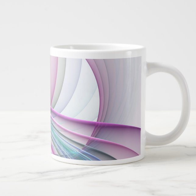 In Motion, Modern Abstract Colourful Fractal Art Large Coffee Mug (Right)