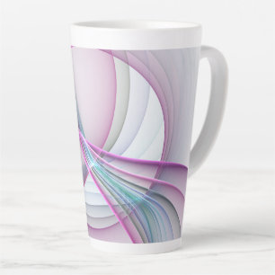 In Motion, Modern Abstract Colourful Fractal Art Latte Mug