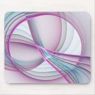 In Motion, Modern Abstract Colourful Fractal Art Mouse Pad