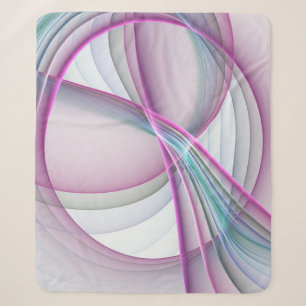 In Motion, Modern Abstract Colourful Fractal Art Sherpa Blanket